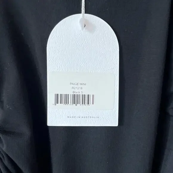 Rumer Paige Jersey Ruched Mini Dress Women's Black Size Small - Picture 8 of 10